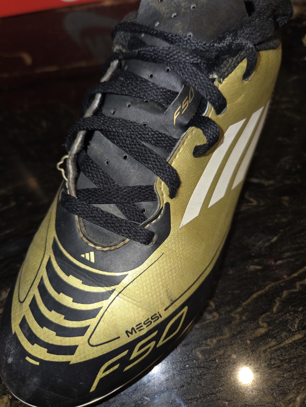 adidas Gold and Black F50 Soccer Cleat - Messi Edition